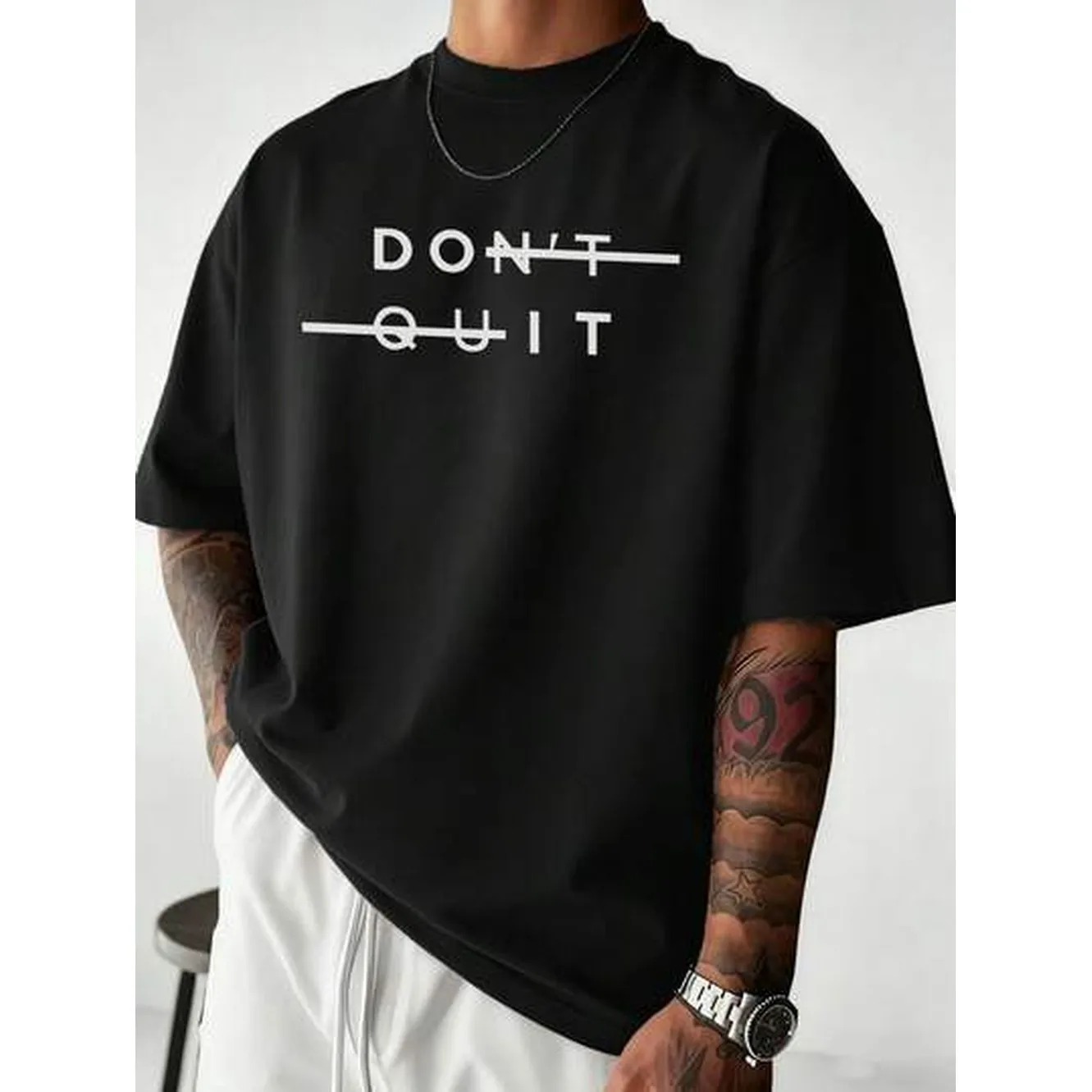 Zrgoth K-GLORY Men's Casual Versatile Simple English Slogan Print Short-Sleeve T-Shirt