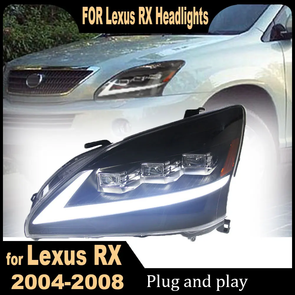 Автомобильные светодиодные фары для Lexus RX 2003-2008 RX300 RX330 RX350 RX400h, модифицированные полностью светодиодные передние фары в сборе, автоаксессуары