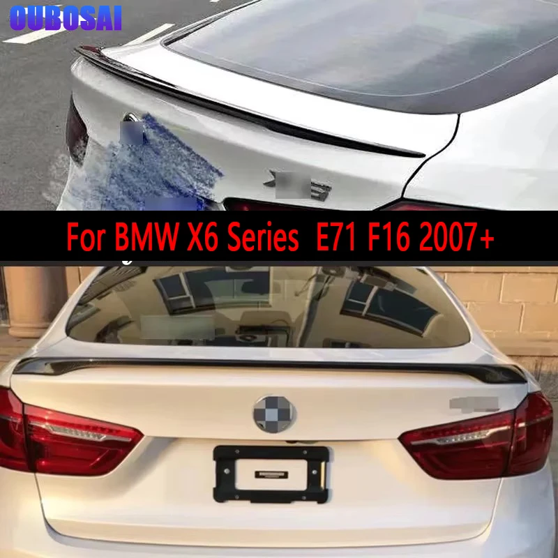 

For BMW X6 Series E71 F16 2007+ Carbon Fiber Spoiler Shunt Rear Tail fins Duckbill Car Wing Retrofit the rear wing Body Kit