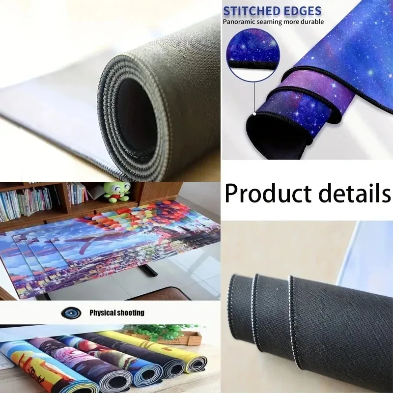Japanese Cherry Blossom Gaming Mouse Pad Retro Extended Large Mat Desk Stitched Edge Mousepad Long Non-Slip Rubber Base Decorate