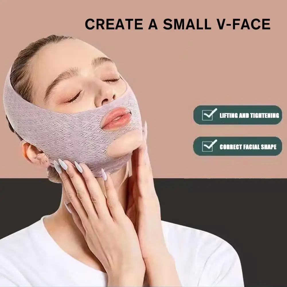 Mascarilla de estiramiento facial en V, vendaje adelgazante para Barbilla y mejillas, moldeador en V, máscara para dormir, Correa antiarrugas, herramientas de belleza, 1 unidad