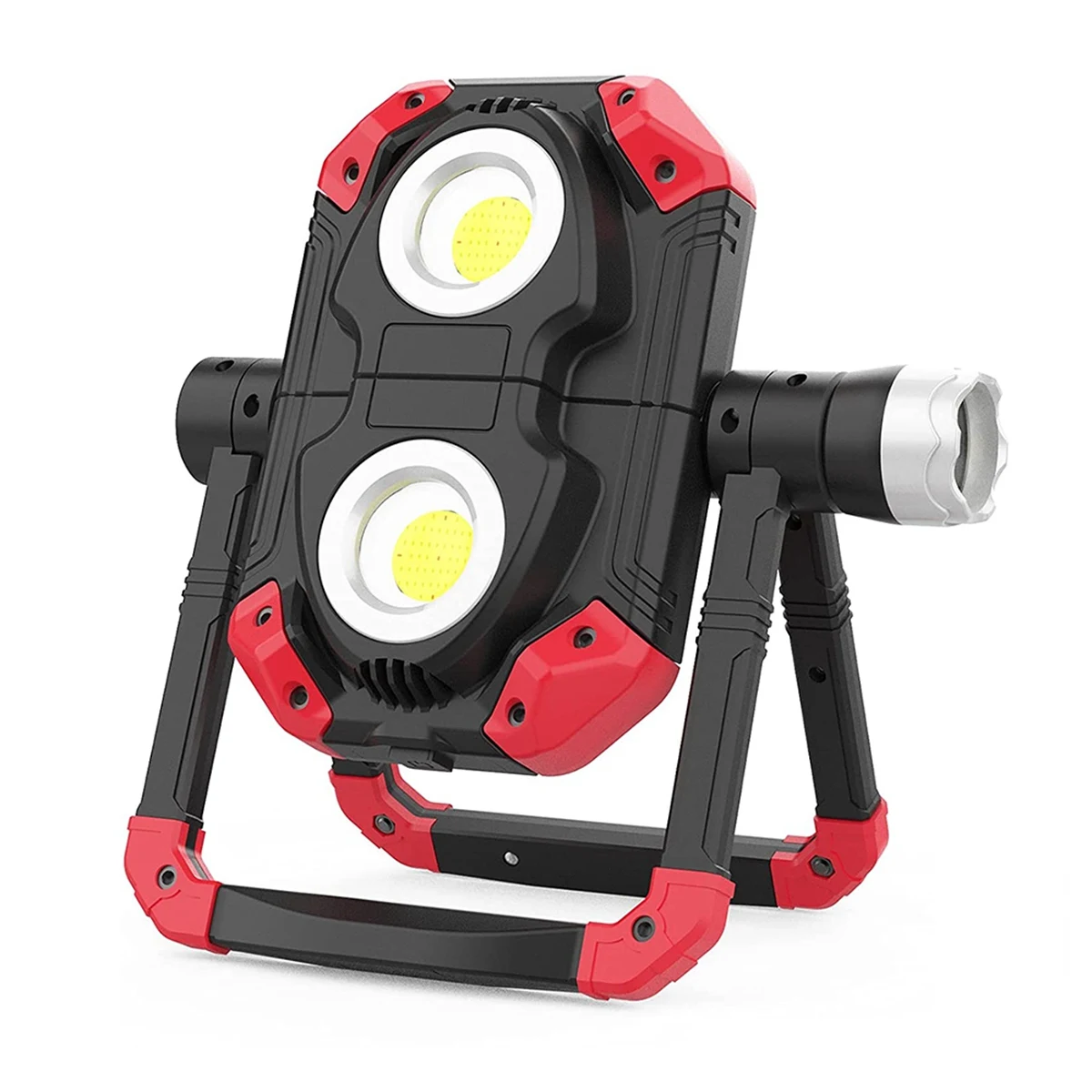 Rechargeable LED Work Light,3 COB 1150LM Flood Light,360° Rotation Waterproof Light,for Camping Car Repairing,Etc,Red