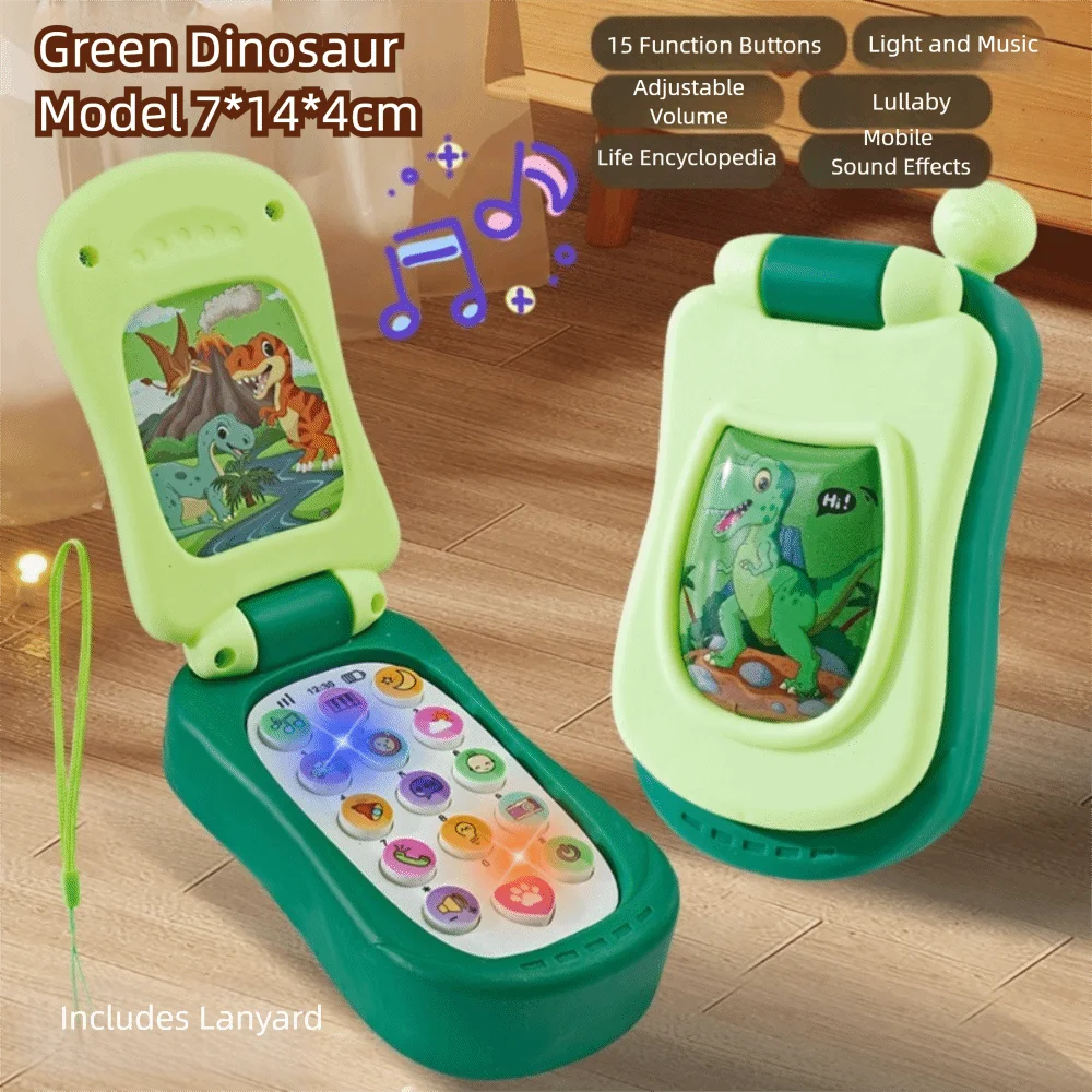 Flip Cover Simulation Flip Phone Musical Toys Voice Toy Music Phone Toy Safe Design Electronic Phones Electronic Baby Cell Phone