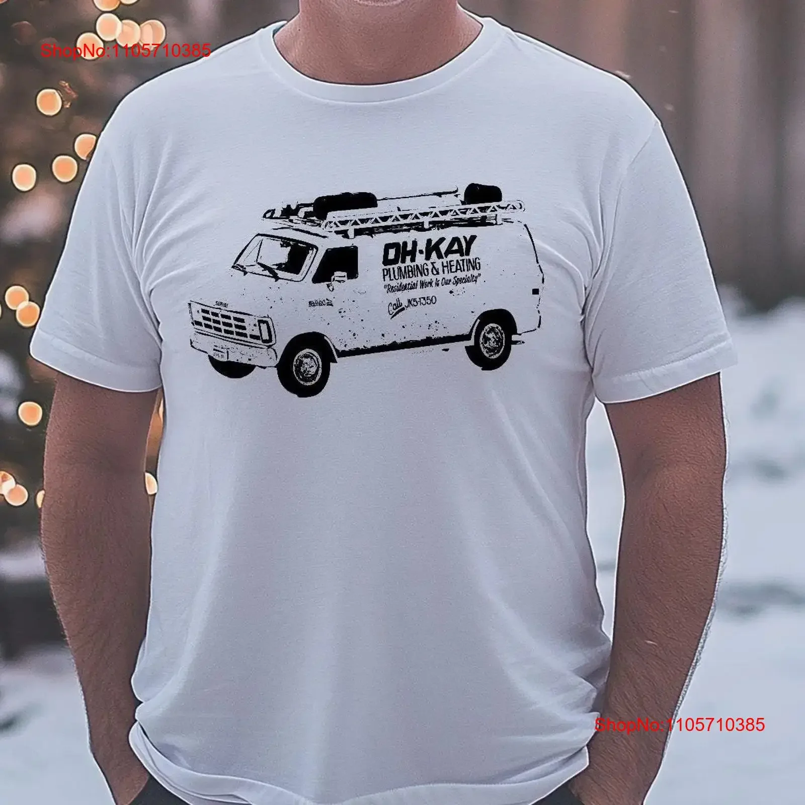 Retro Oh Kay Plumbing T Shirt Funny Christmas Movie Vintage Holiday Design vintage Washed Unisex Soft homme Casual fashion