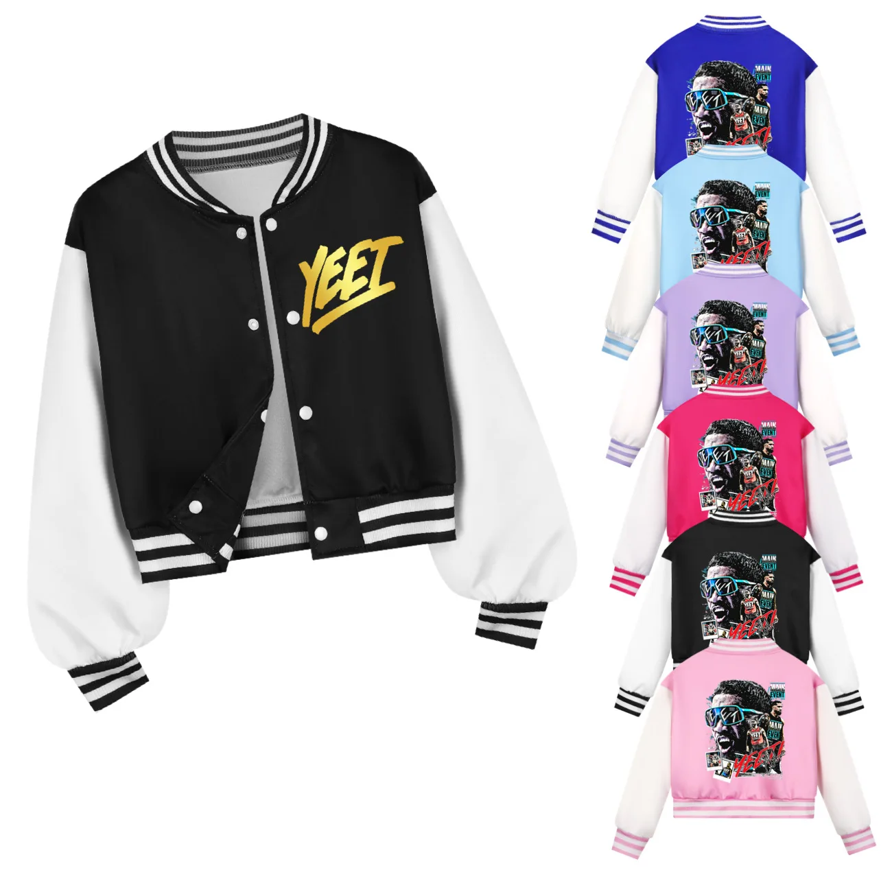 Jey Uso Yeet Clothes Kids Fashion Baseball Jacket Youth Boys Cardigan Autumn Clothing Teen Girls Long Sleeve Botton-up Jackets