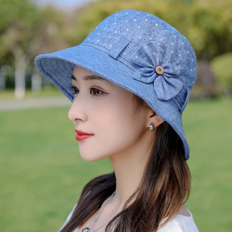 Summer New Ladies Fisherman Hat Spring and Autumn Outdoor Outing Foldable Sun Hats Fashion All-match To Send Mother Pot Hat