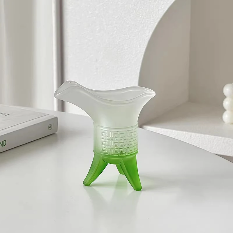 Frosted Gradient Green Imperial Cup 2026 New Household 10~100ml Good-looking Glasses Irregular Shape Exquisite Vintage Glass