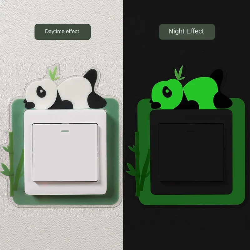 Cute Night Light Switch Wall Sticker, Switch Protection Set, Decoração para casa