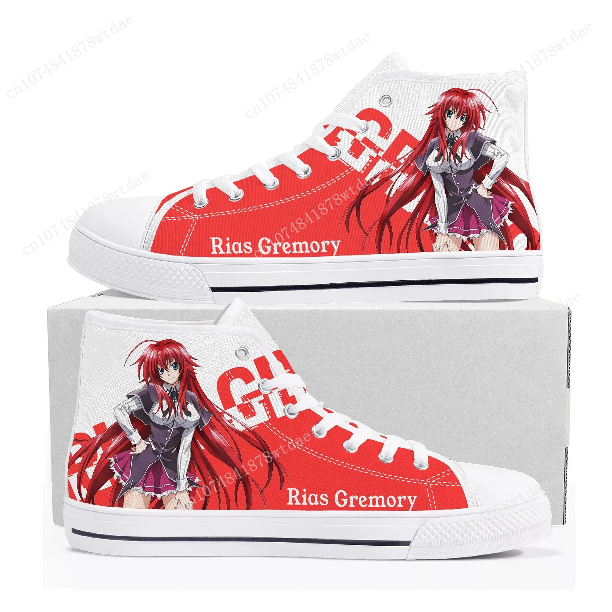Anime High School DxD High Top Sneakers Mens Womens Teenager Rias Gremory High Quality Canvas Sneaker Couple Customized Shoes