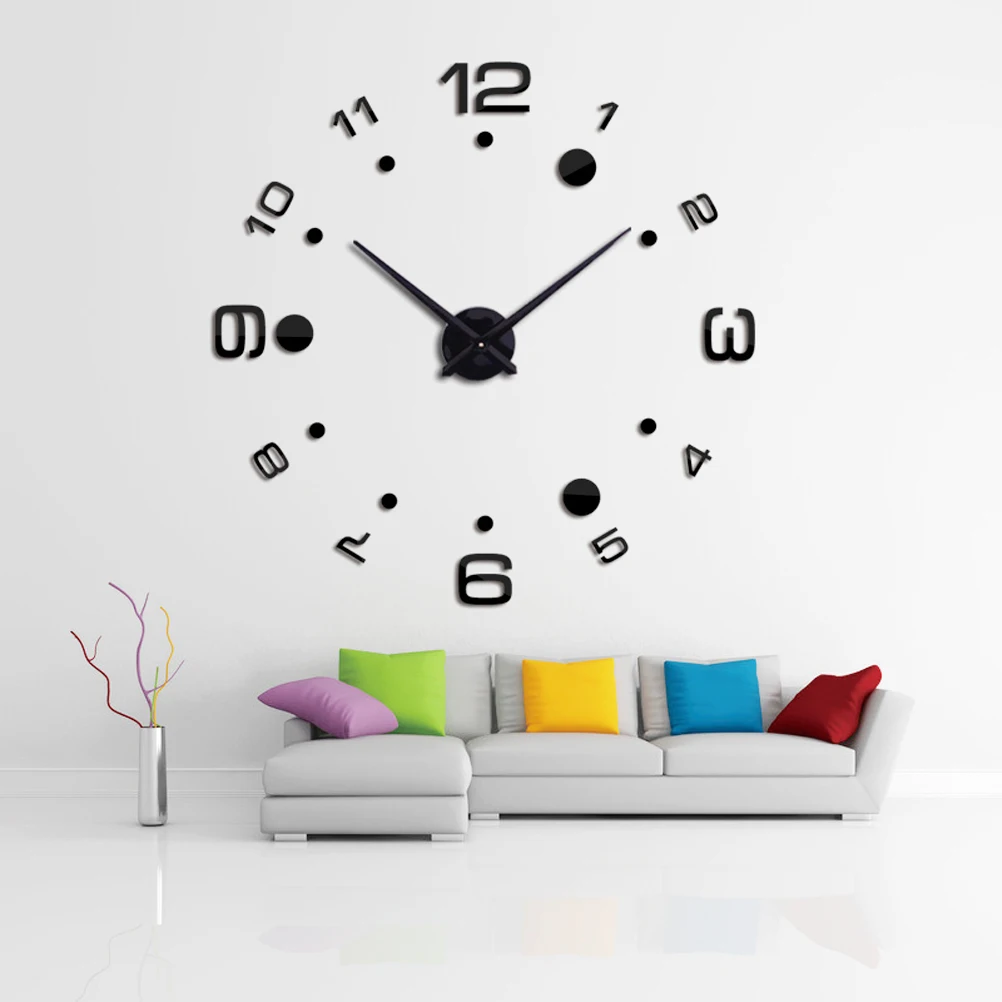 

3D clock wall frameless clock 3D DIY clock acrylic mirror modern frameless clcok