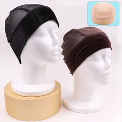 가발 제작용 메쉬 헤드밴드 가발 캡, 미끄럼 방지 벨벳 헤드밴드, 조절 가능한 헤어 네트 가발 밴드 캡, 1-3 개
