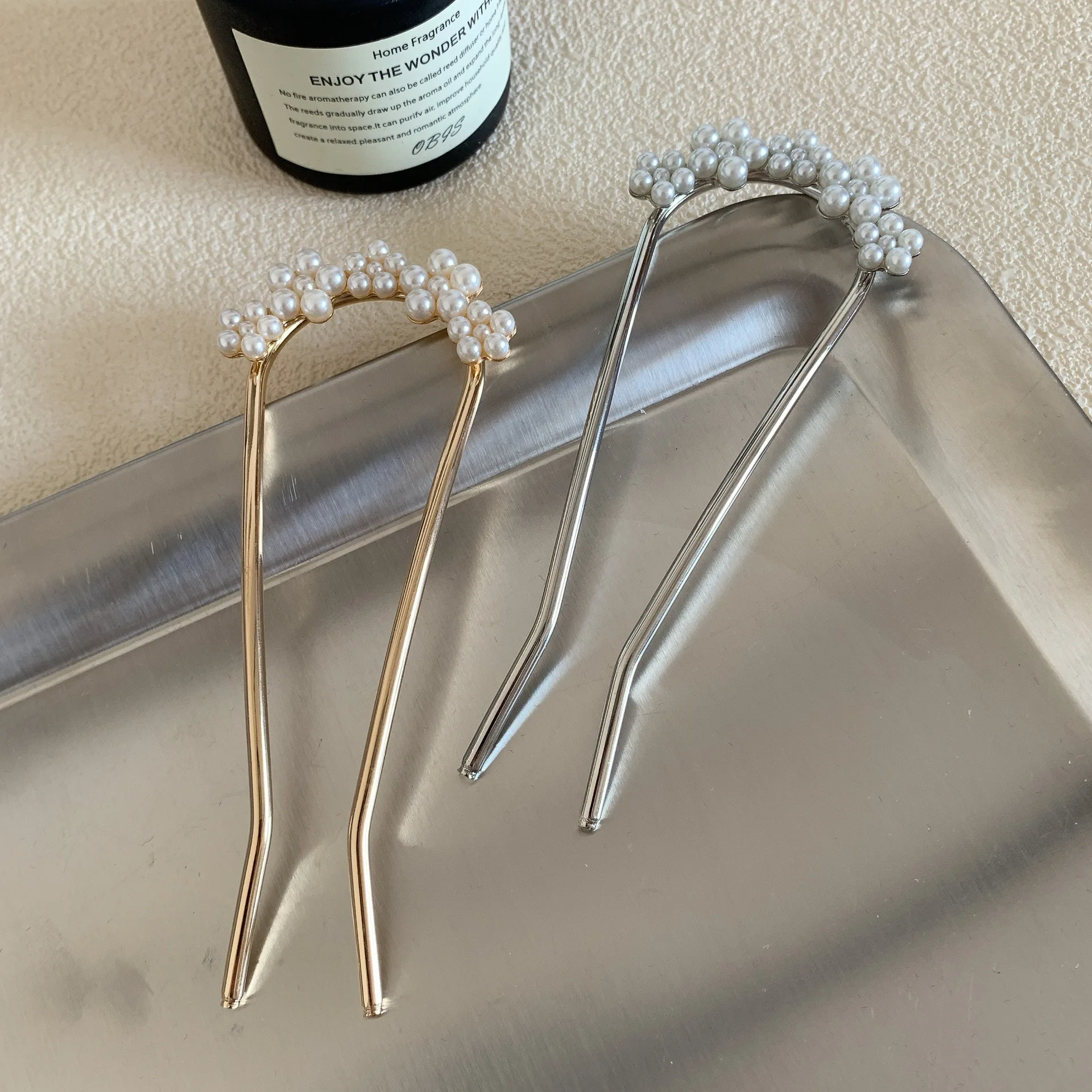 شوكة شعر أنيقة على شكل حرف U للنساء، عصا شعر بشرابة لؤلؤية، مشبك شعر على شكل فراشة، إكسسوار شعر فتاة عصرية، أغطية رأس ستايلين