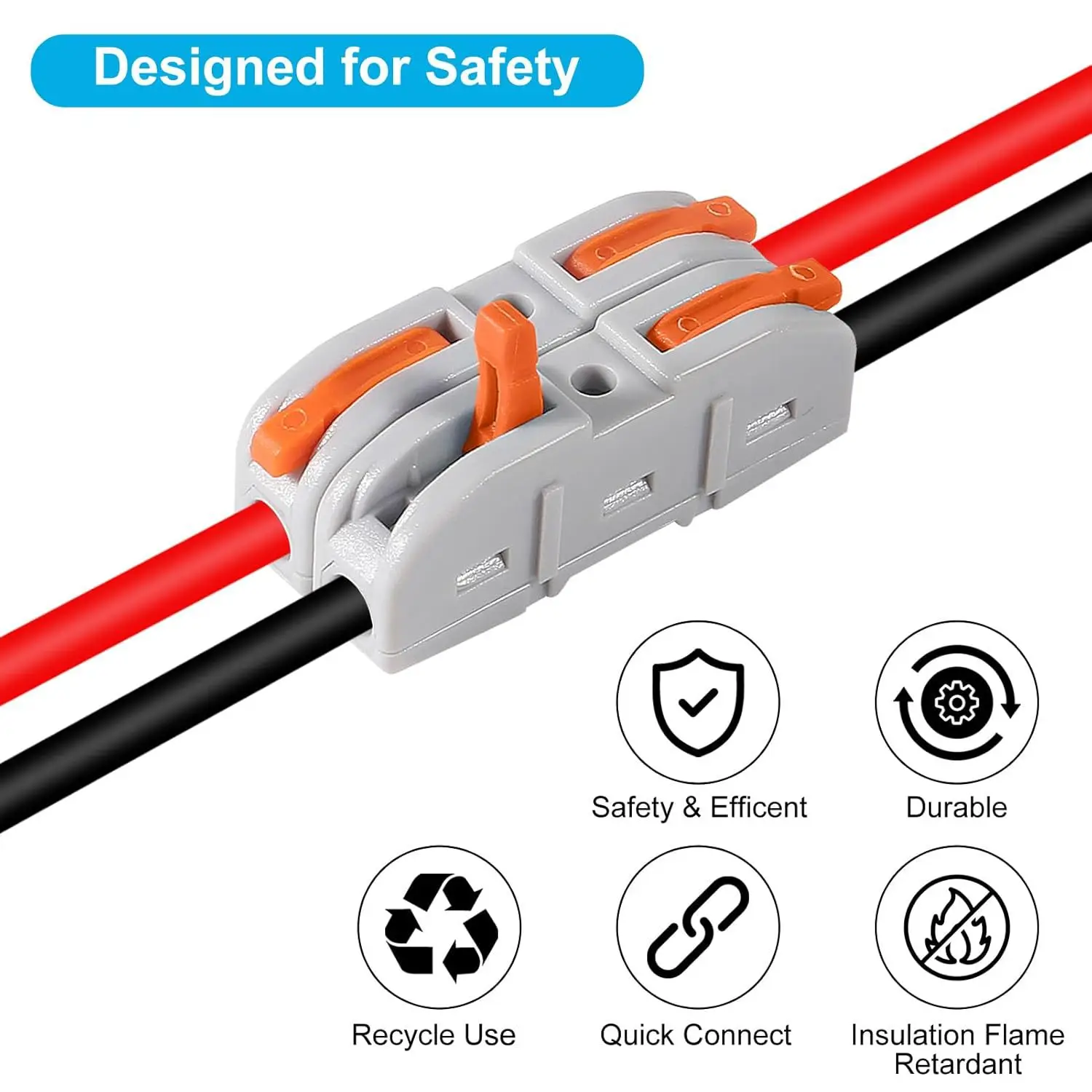 10~50pc Quick Splicing Multiplex Butt Wire Connector Compact Electrical Cable Terminal Block Home Wiring Connectors Junction Box