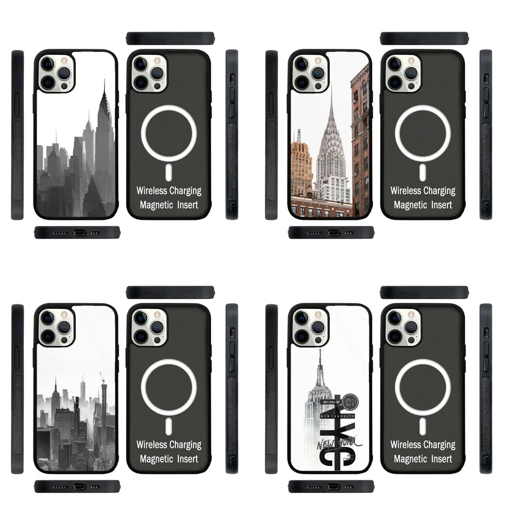 The Empire State Building New York Phone Case Strong Magnetic For IPhone 15,14,13,Pro,Max,Plus,11,12,Mini For Magsafe Wireless