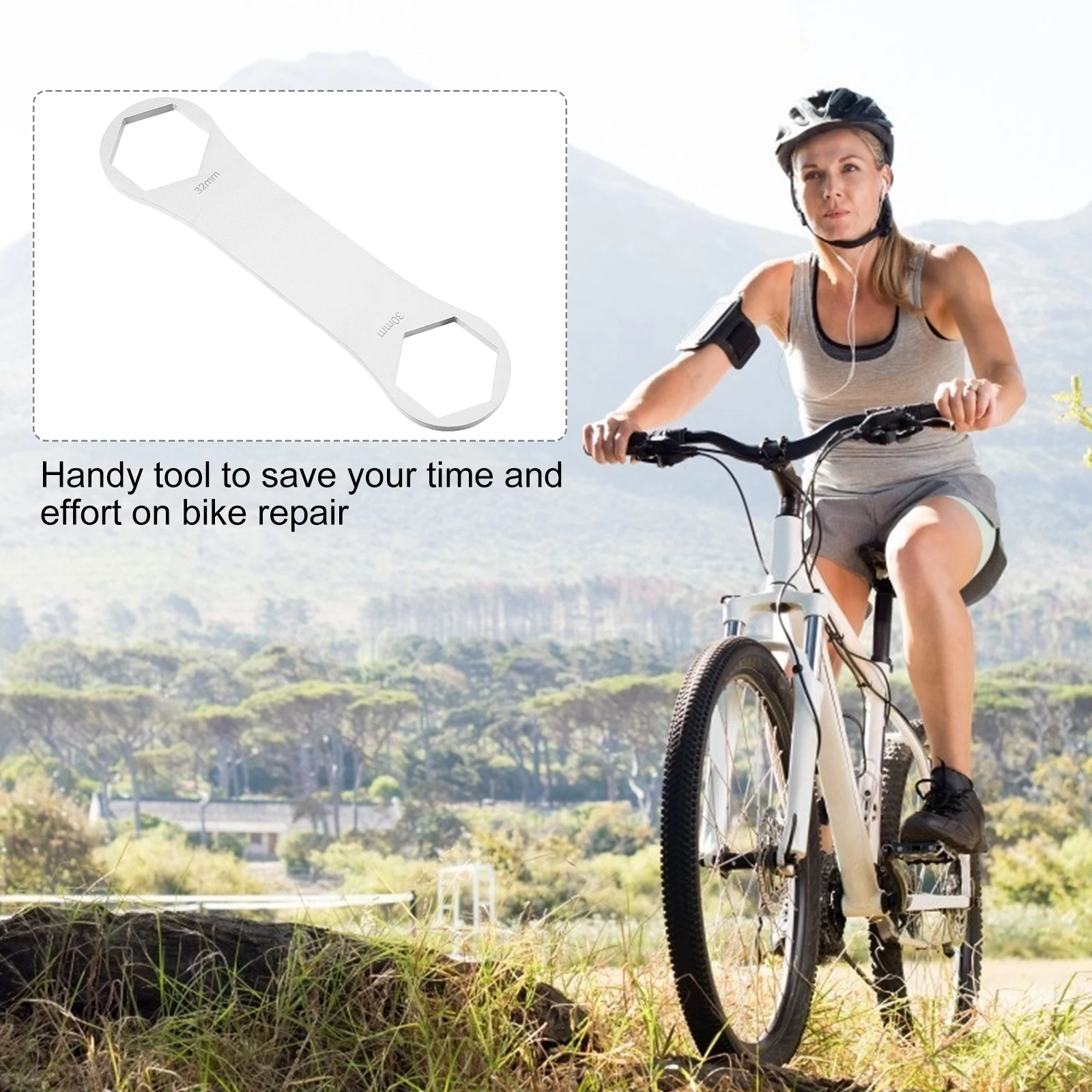 Professional 30 32Mm Front Fork Spanner Stainless Steel Double Head Design Anodized Hard Oxidation Bike Accessories