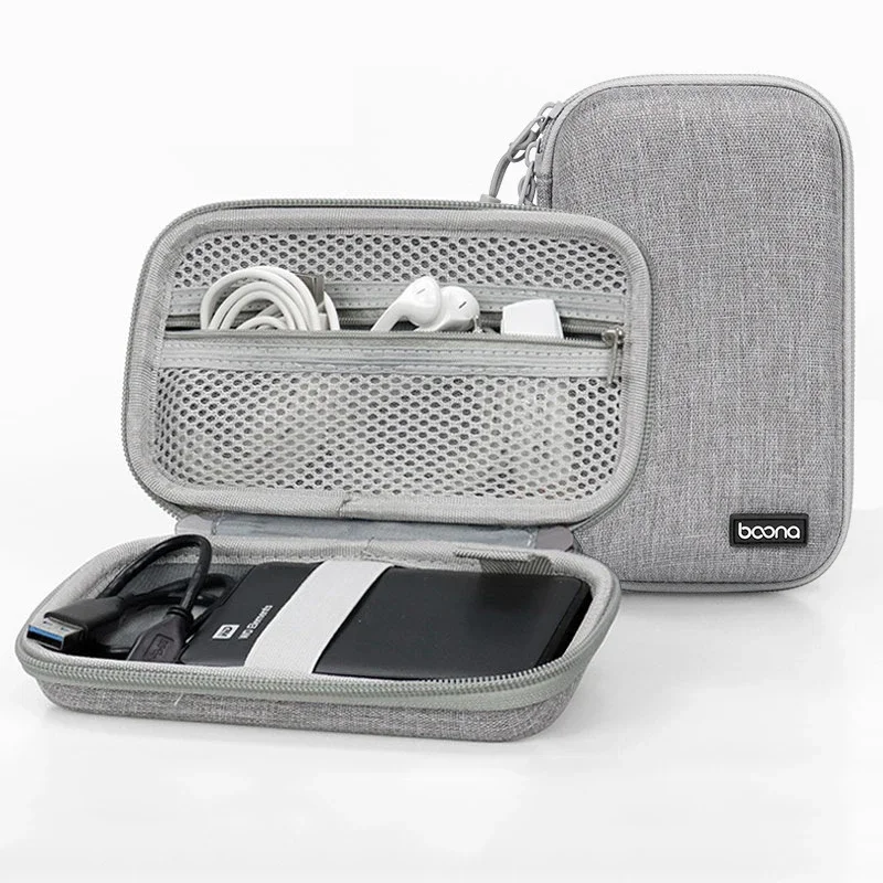 

Portable Mini Hard Shell Digital Gadgets Storage Bag, Artificial Leather Earphone Charger Case, Data Cable U Disk Organizer