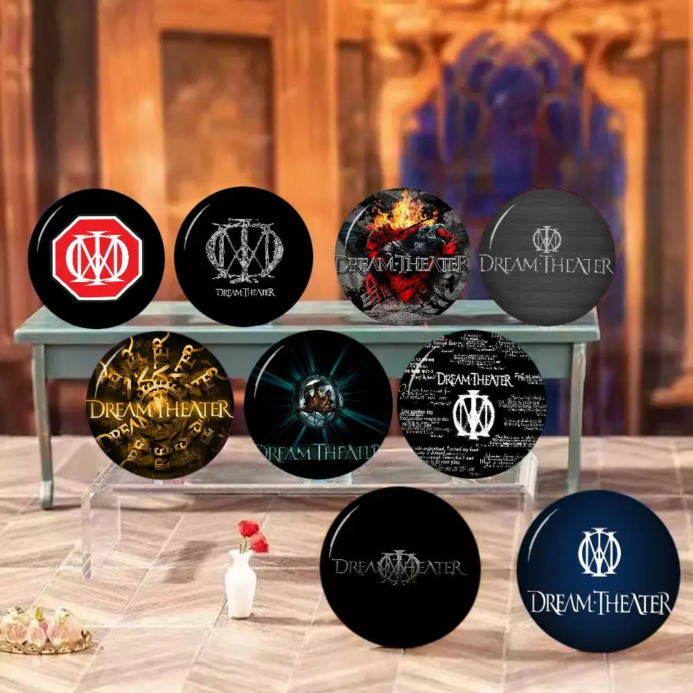 D-Dream Theater Heavy Rock Band Foto-Broschen, kreative runde Anstecknadeln, Geschenke, Anstecknadeln, 32/44/58 mm