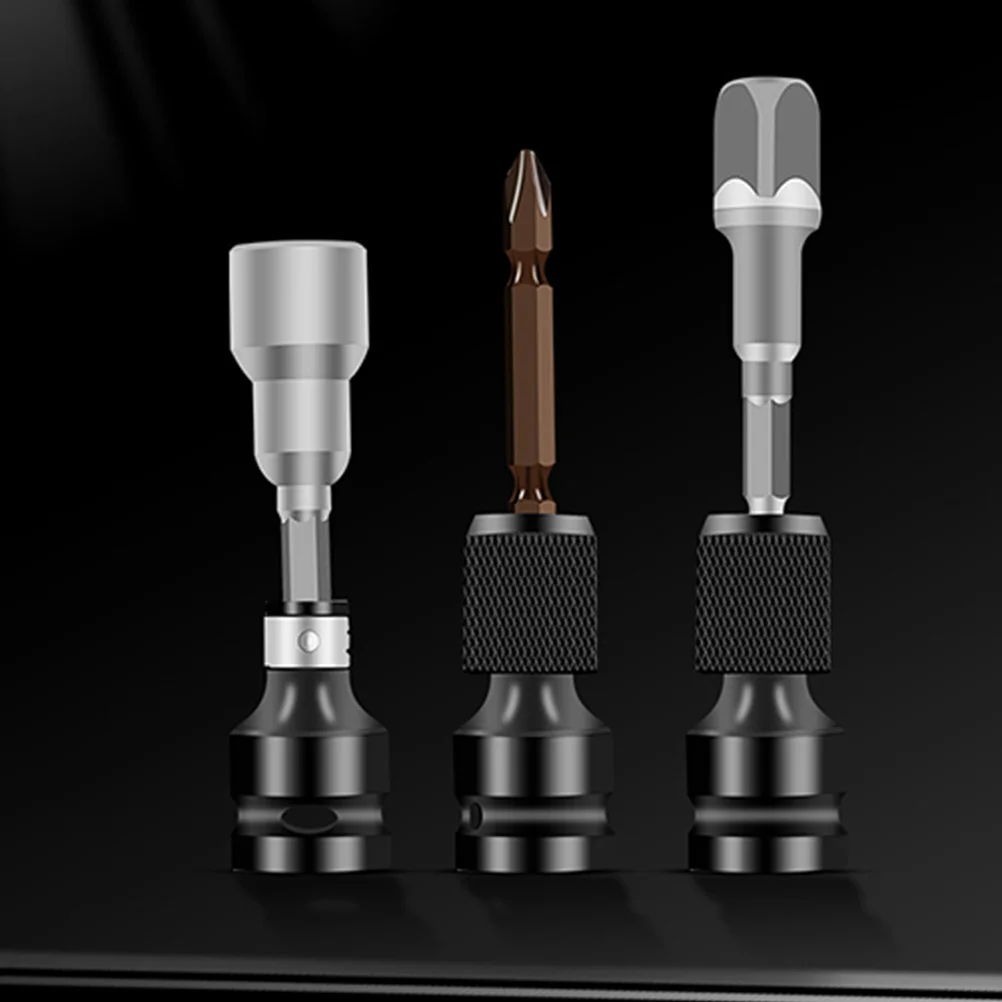 

4pcs Socket Adapter Set for Drill Impact Wrench 1 2 to 1 4 Hex Bit Conversion Spring Retractable Chuck Accessories