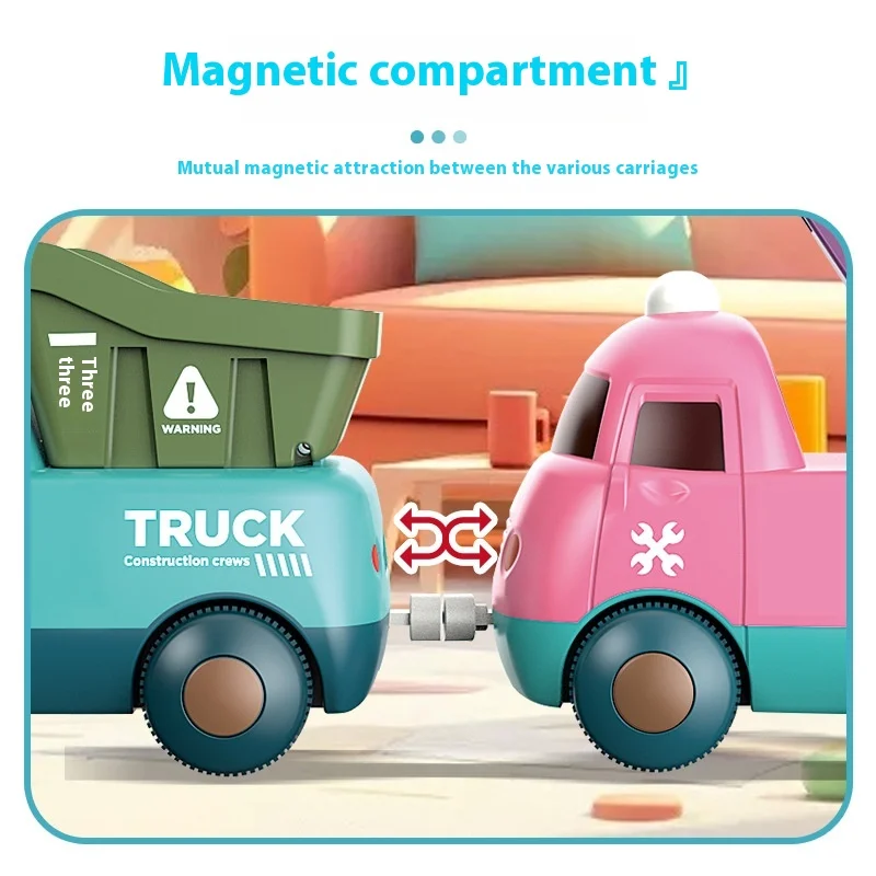 Coche ferroviario Color macarrón tren de juguete para niños luz eléctrica proyecto de dibujos animados coche ferroviario interacción entre padres e hijos juguetes regalos