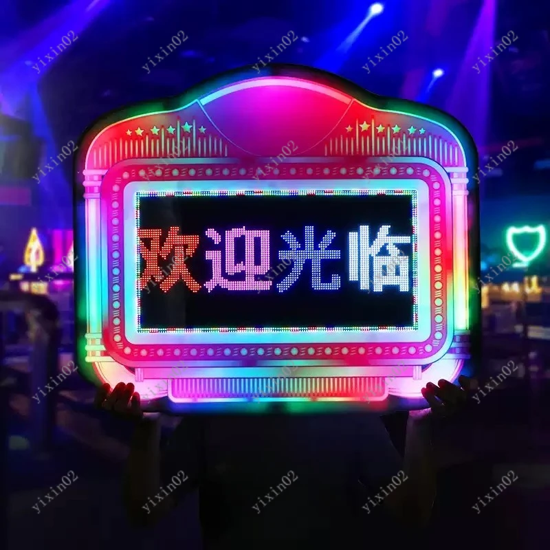Glowing Acrylic Hand Card Letter Light Sign Movable Atmosphere Prop for Bar Nightclub
