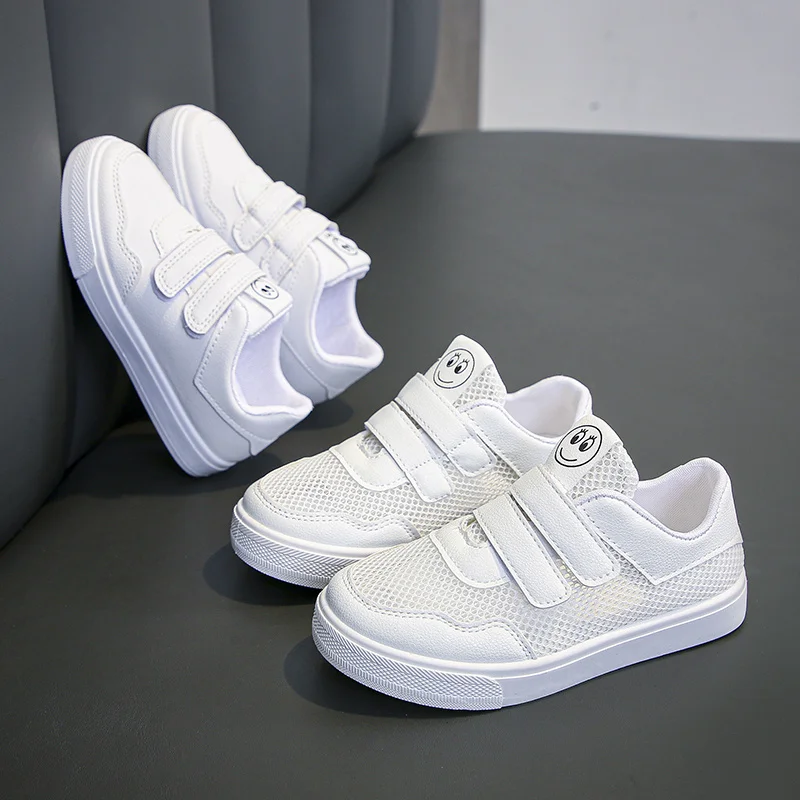 2024 New Summer Fashion Versatile and Comfortable Mesh Casual Wear-Resistant Hollow White Breathable Soft Sole Mesh Child Shoes