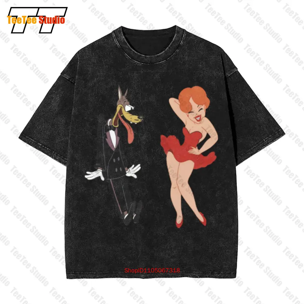 تي شيرت Big Bad Wolf & Red Hot Riding Hood Tex Avery Mgm كارتون عتيق كبير الحجم GB8M