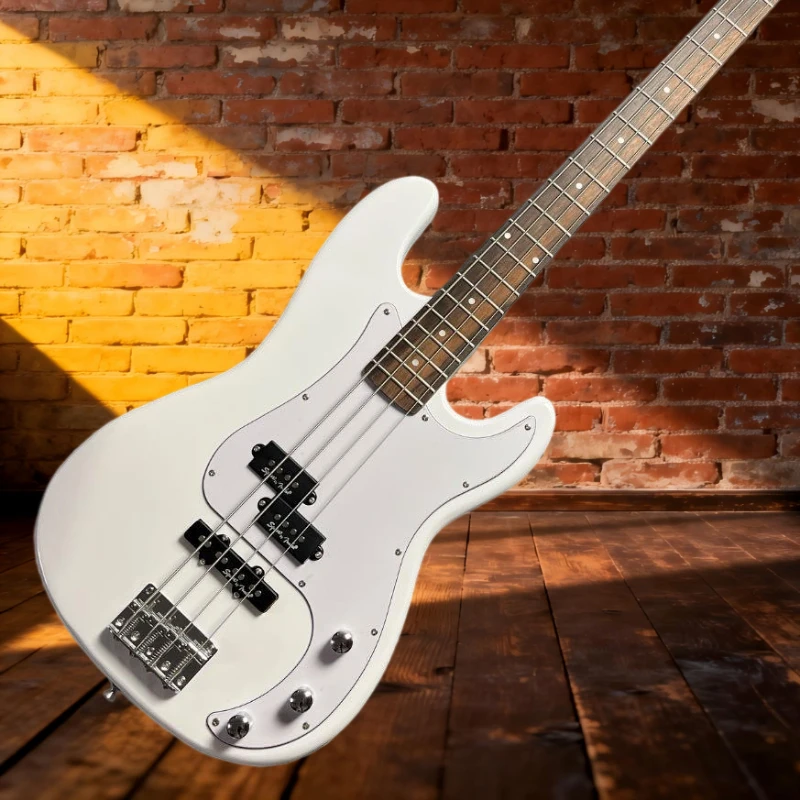 

WHite BASS SQ Alder Wood Body Electric Guitar Free Delivery New Year Gift Fixed Bridge