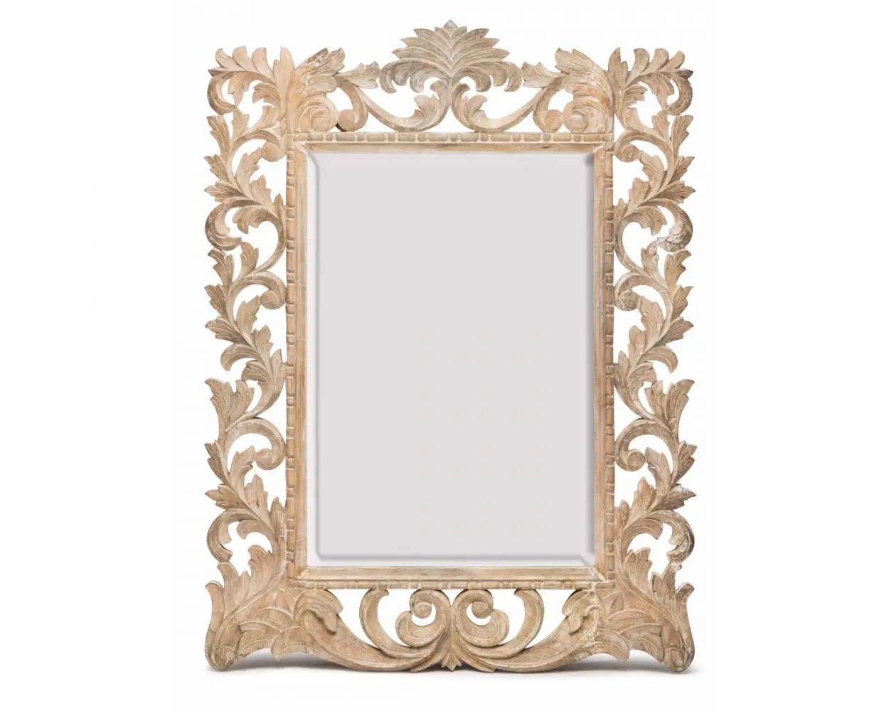 French style antique wash white carving full length floor standing ornate Wooden Carved Mirror Frame Decorative Mirrors