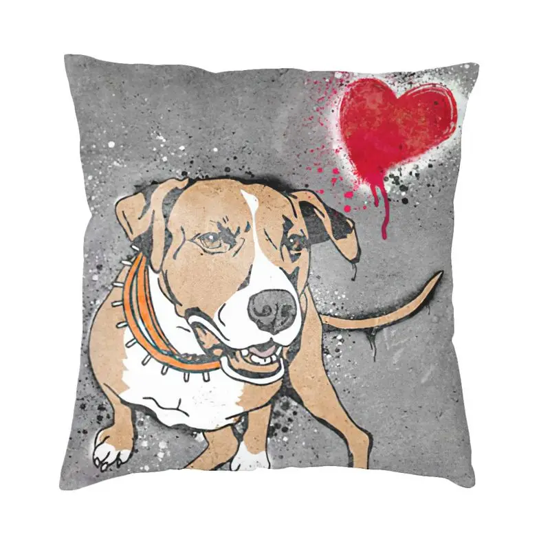 Bull Terrier Dog Portrait Cushion Cover 45x45cm Graffiti Street Art Throw Pillow Case for Sofa Car Pillowcase Home Decorative