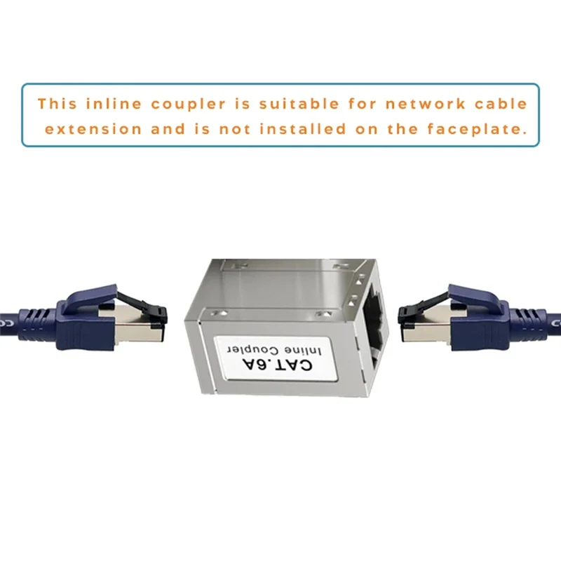 RJ45 Female To Female CAT6A Shielded Coupler Inline Ethernet Coupler Ethernet Extender Adapter Ethernet Cable Easy To Use