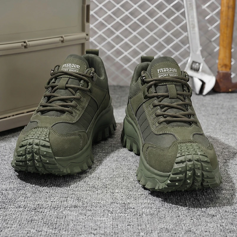 Outdoor Casual Sneakers for Men Thick Bottom Durable Comfortable Lining for Hiking Camping Daily Outing
