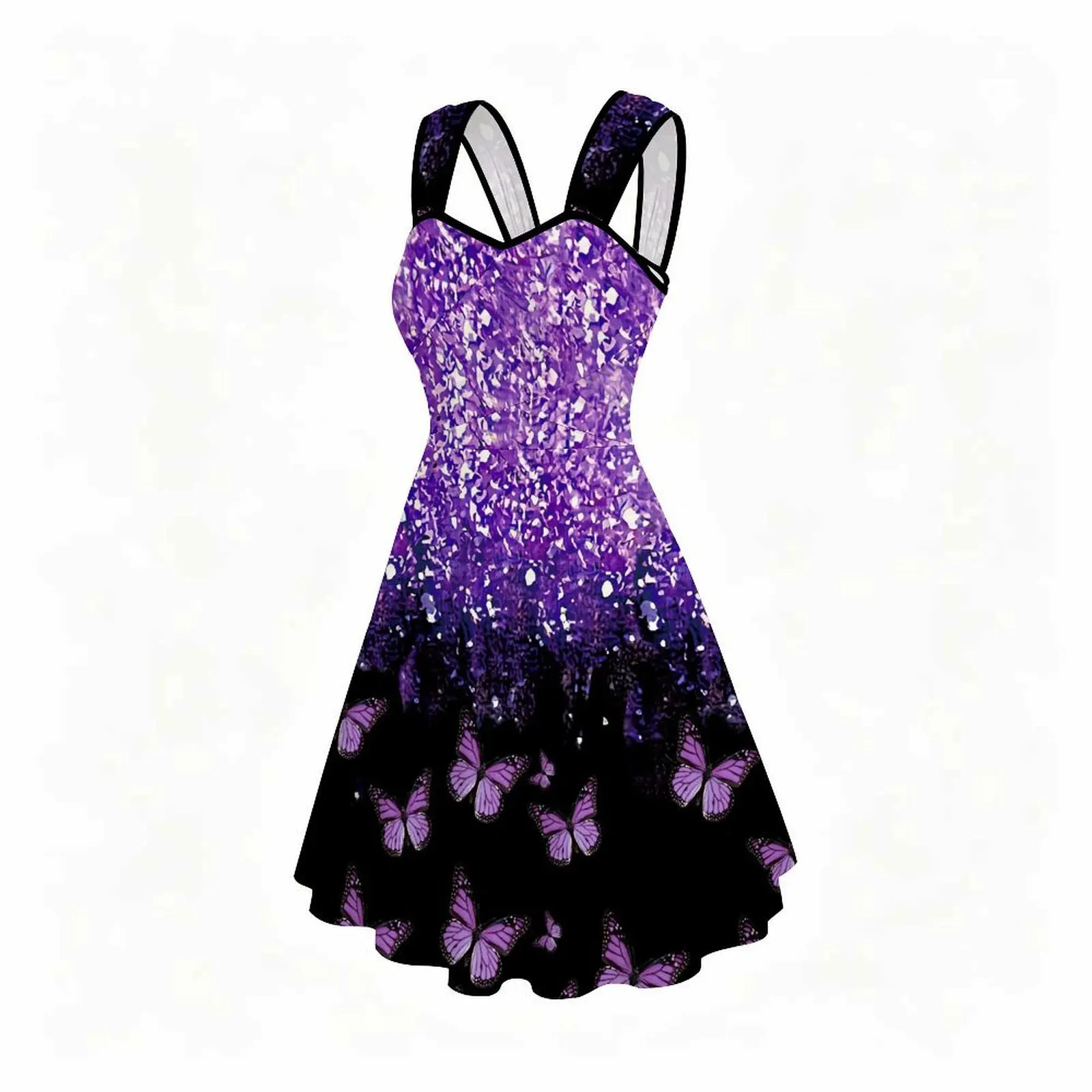 Female Fashion Sleeveless V‑Neck Party Dress, Slim Elegant Mini Short Skirt,  for Vacation Beach Daily Commuting