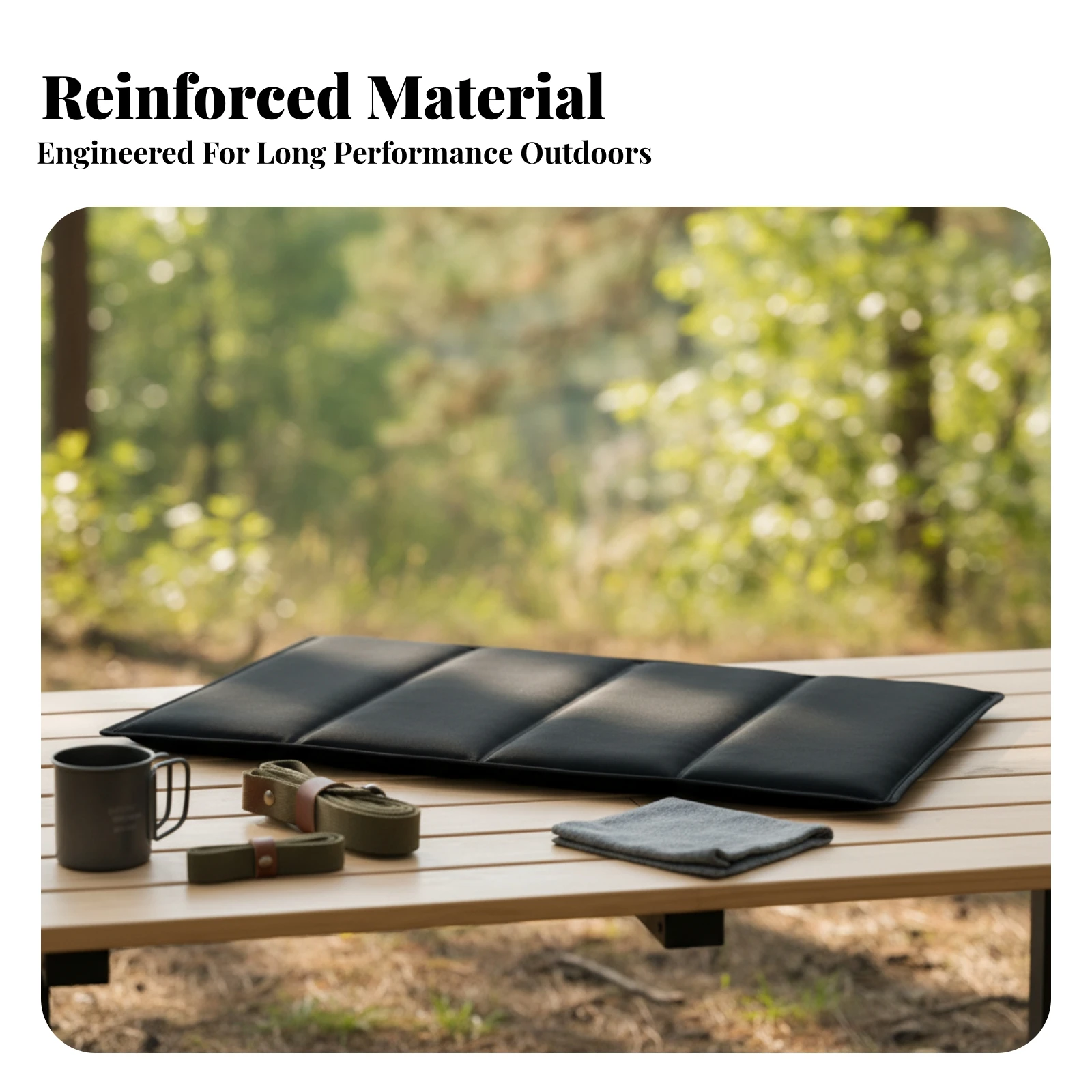 Camping Cart Mat Black Folding Wagon Pad Flat Panel Camping Cart Base Board Long-Lasting Outdoor Accessory