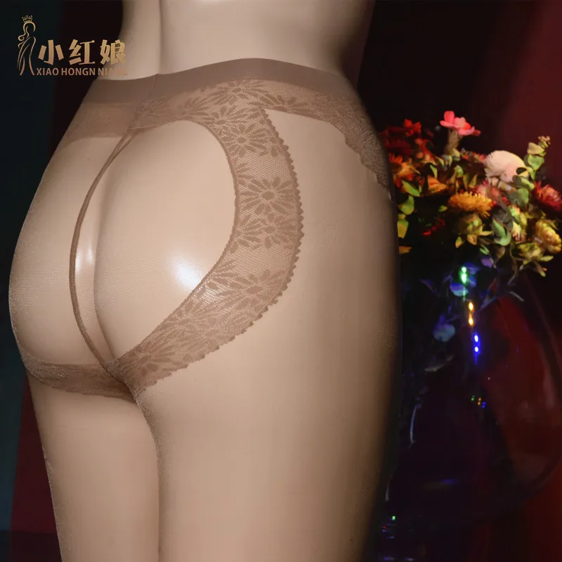 Patterned Pantyhose Ultra-thin Invisible Fully Transparent One-line Crotch Sexy Buttocks Tights Toe Jacquard Nude Color