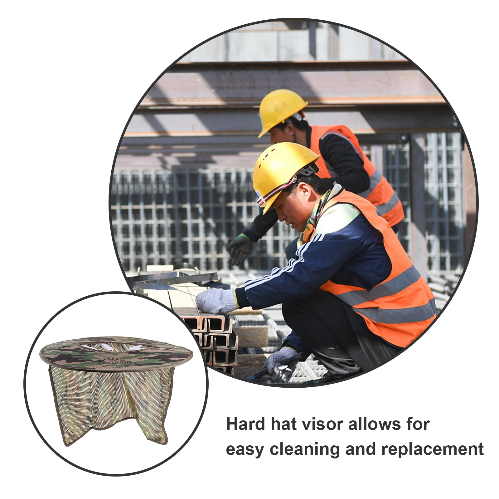 

Hard Hat Visor Shade Detachable Camouflage Mesh 35m Sun Protection Construction Site SafetyHelmet Brim Cover Outdoor