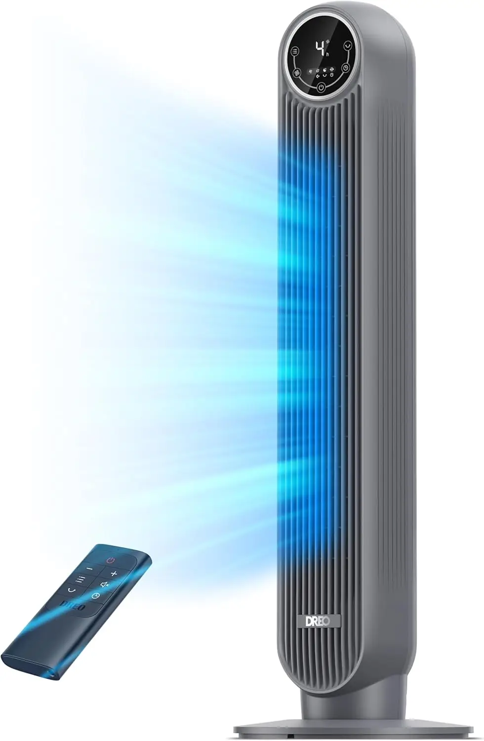 

Bladeless Tower Fan for Bedroom, 90° Oscillating Quiet Floor Fan with 25ft/s Velocity, 4 Speeds & Modes, 8-Hour Timer, Standing Fan for Indoor Use, Grey