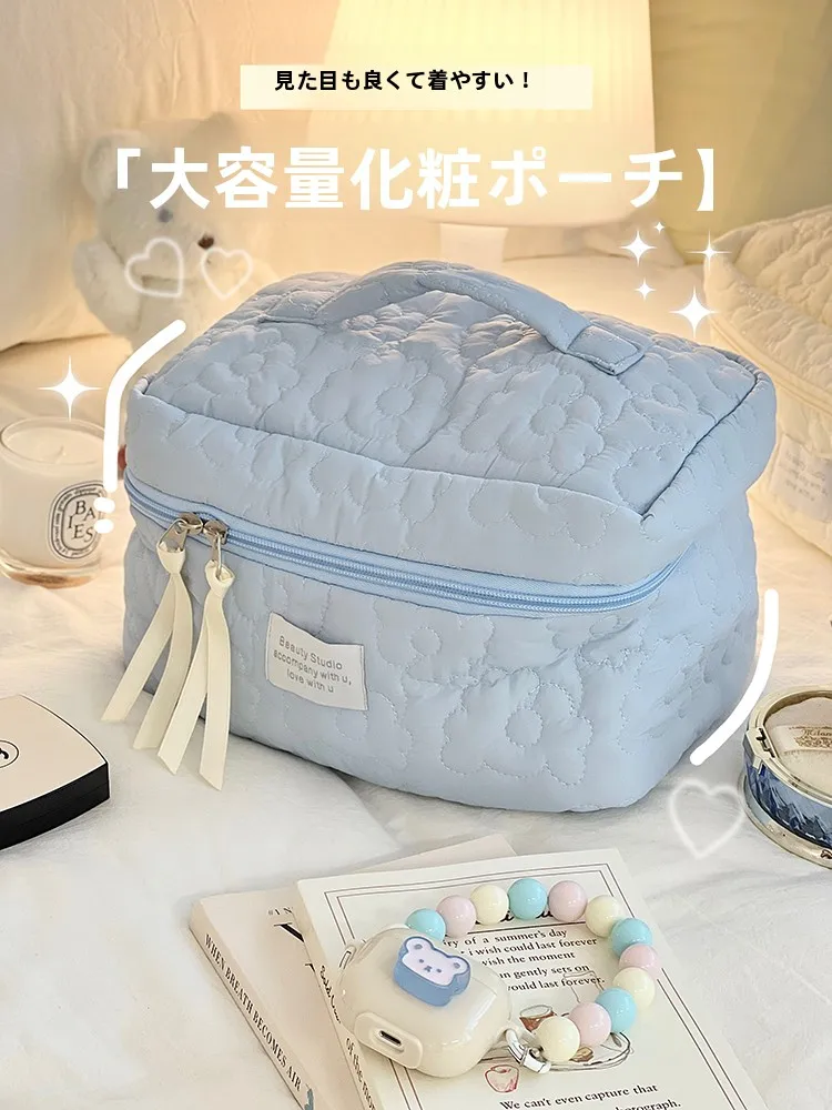 

Креативная косметичка-органайзер для путешествий с цветочным принтом, женская, класса люкс, в форме квадрата, цветная