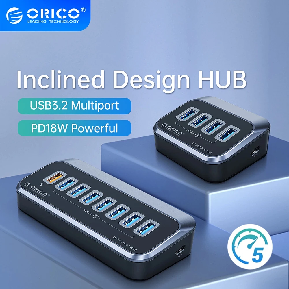 

USB-хаб ORICO с USB Type-C, 18 Вт, 5 Гбит/с