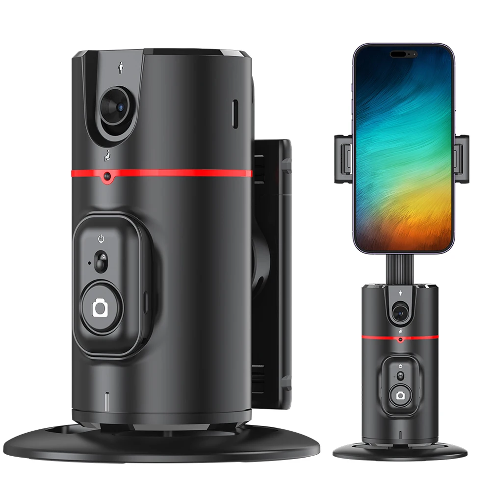 

Phone Camera Mount 360° Rotation Smart Shooting Stand Rechargeable Face Tracking Phone Tripod Holder for Tiktok Video Recording