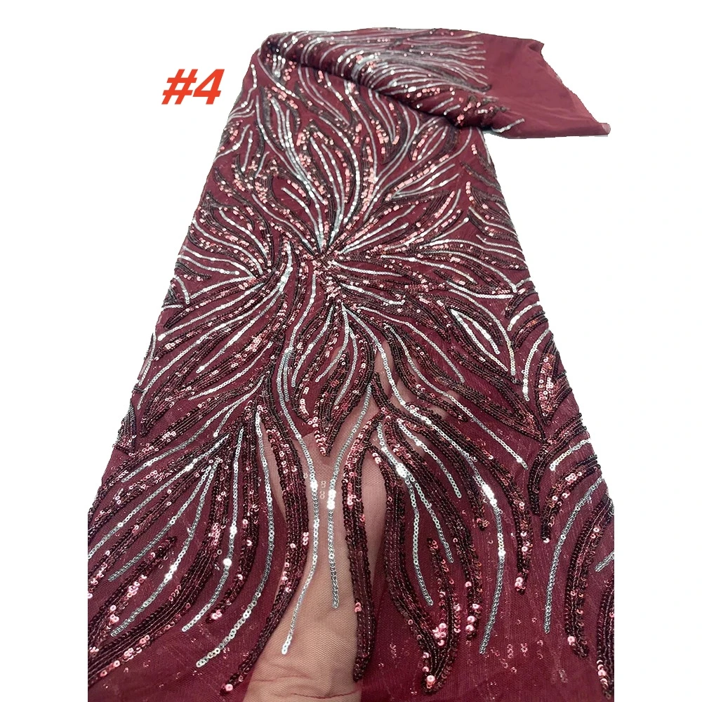 

Wholesale African Sequins Lace Fabrics 2026 High Quality Nigerian Mesh Tulle Sequins Lace Fabric For Party Wedding Dress Women