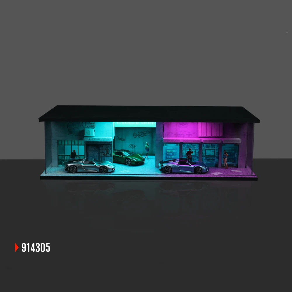 Cyberpunk Series Car Garage Model 1:64 Scale Diorama Car Garage