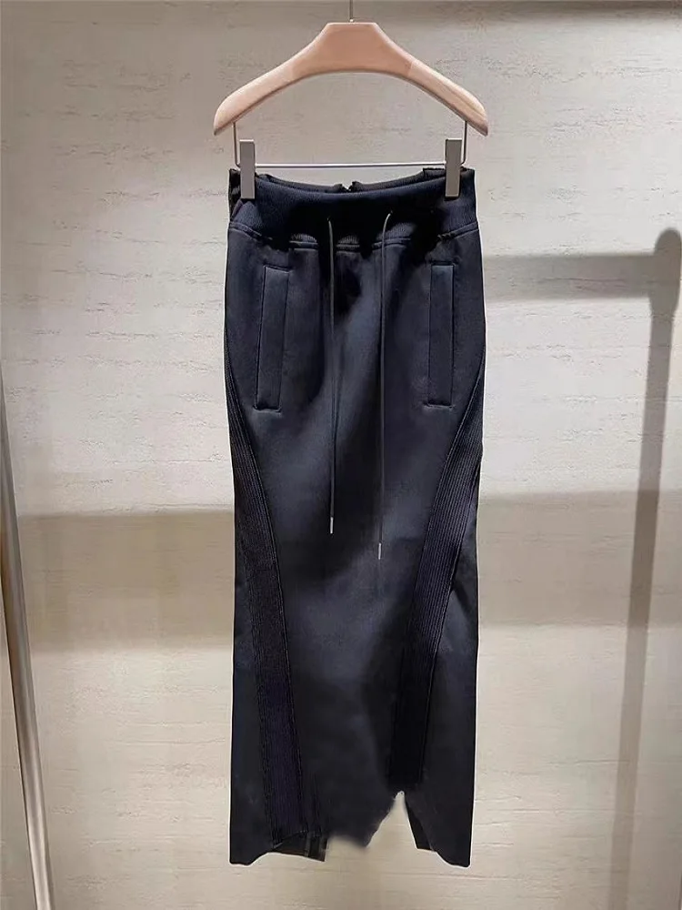 

FOG SACAI Spring/Summer 2024 Long Midi Skirt Women's ow Model Dstring ket Asymmetrical Split Office Casual Pure Color