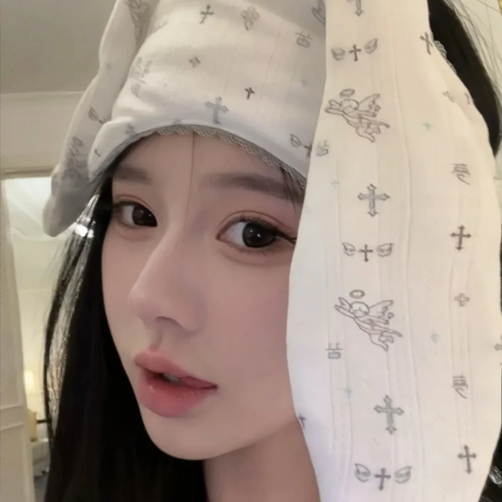 Fashion Stretchy Lop Ear Rabbit Headband Soft Cartoon Bunnies Eye Shade Kawaii Sweet Rabbit Blindfold Hair Styling Accessory