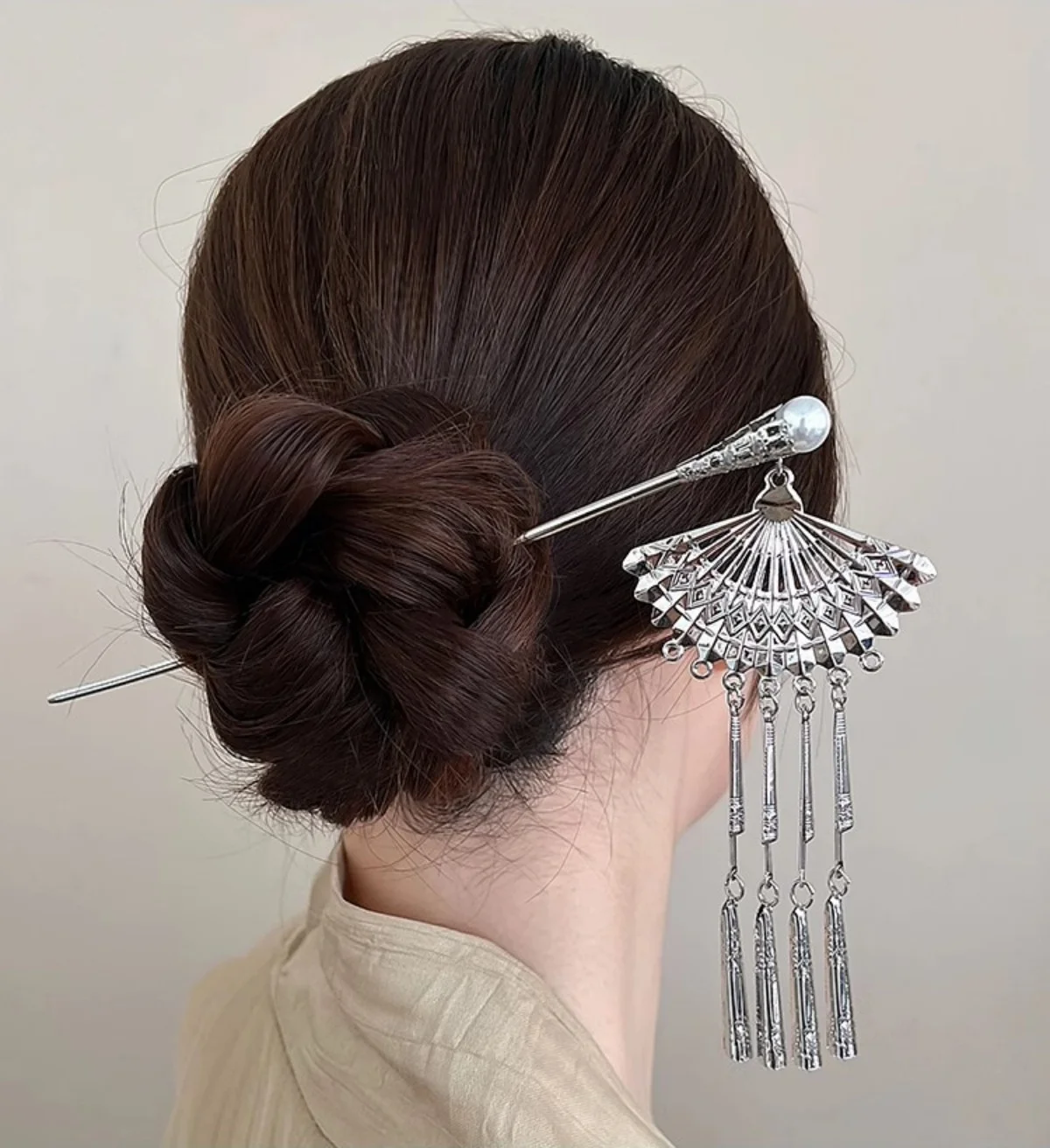 دبوس شعر نسائي أنيق عتيق فضي على شكل فراشة شرابة عصا شعر عتيقة على الطراز الصيني مجوهرات معدنية إكسسوارات الشعر دبابيس شعر
