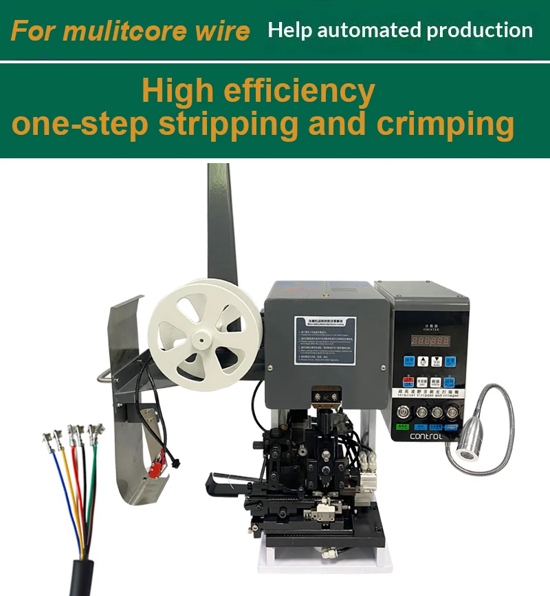 

Multi-Core Sheathed Cable Stripping Crimping Machine Wire Crimping Machine Dupont 2.54 AWG26 Molex JST Terminal crimping machine