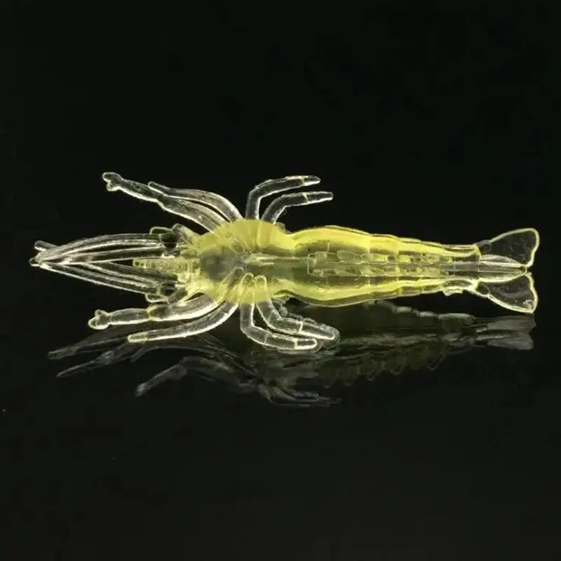 WEIHE-Leurre Élen silicone souple avec hameçon pointu, appât Élidéal pour la pêche à la crevette, 1.3g/4cm, 20 pièces