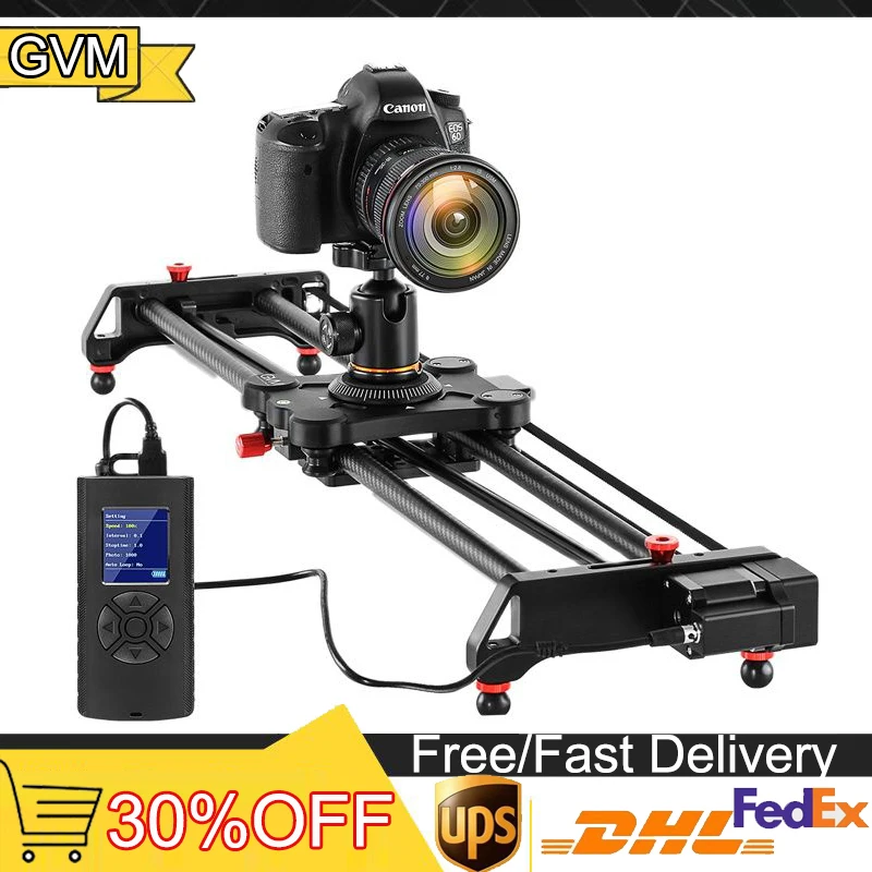 GVM GR-80QD 80/120CM Professional Camera Slider Silence Motozied Video Carbon Fiber Track Rail for DSLR Camera Camcorder