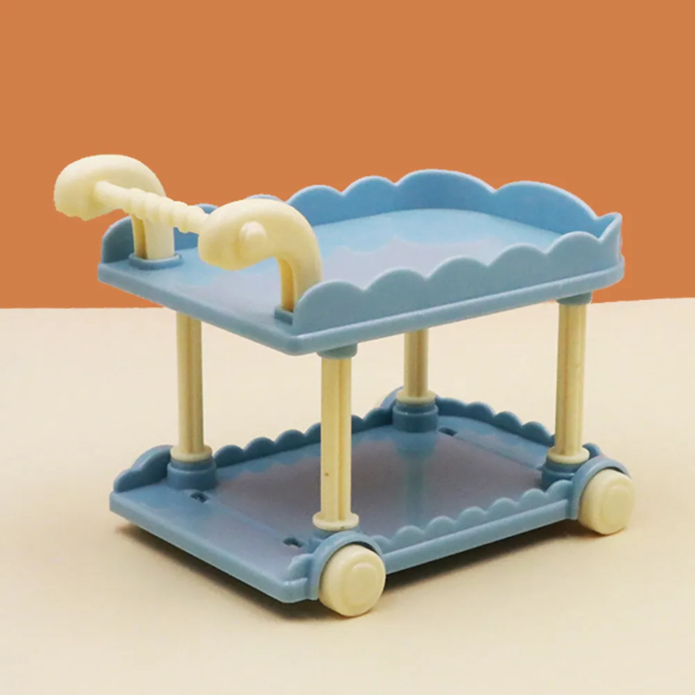 

4Pcs Mini Dining Car Realistic Detail Crafted Plastic Miniature Cart for Mini House Decoration Kitchen Decor Miniature Furniture