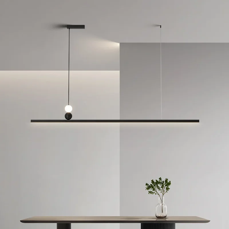 

Nordic Fashion Minimalist Style Art Long Pendant Light Living Room Dining Table Kitchen Island Indoor Glossy Hanging Lighting