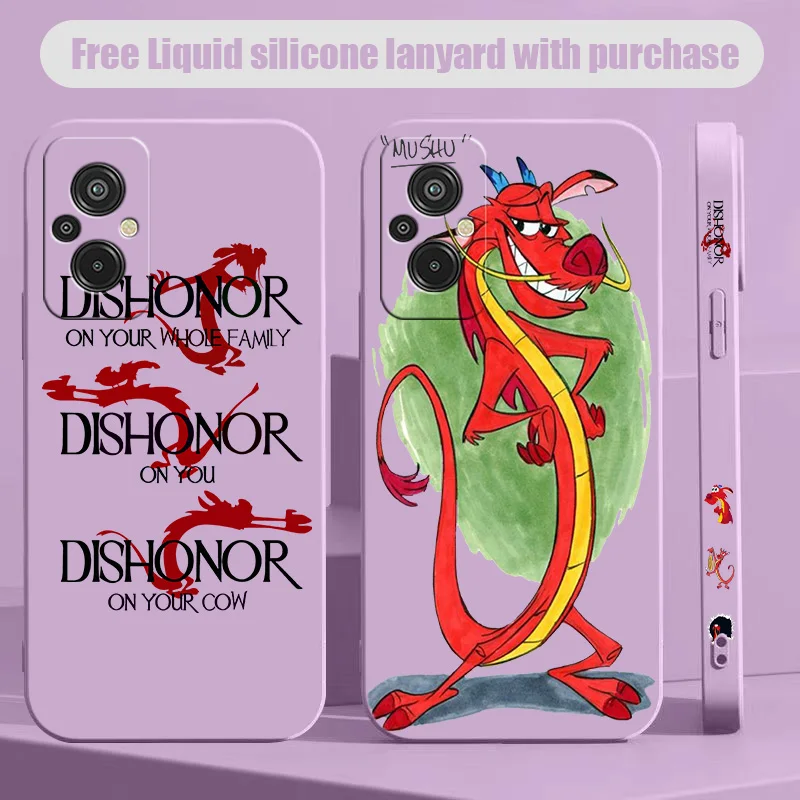 Disney Mulan For Xiaomi Redmi 6 7 8 K20 K30 K40 K50 K60 Pro Gaming Ultra S Liquid Left Rope Phone Case Soft Shell Cover